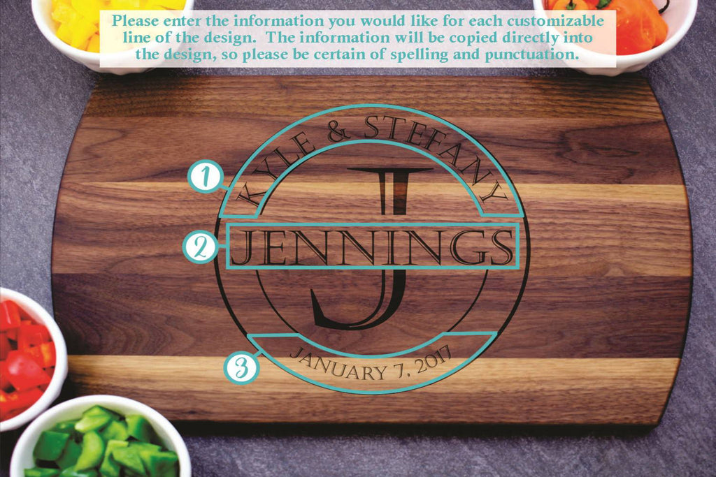 Personalized Cutting Board - Wedding Gift - Engagement - Gifts for Mom - Custom Cutting Board - Personalized Kitchen - Kitchen Gift - Fiance
