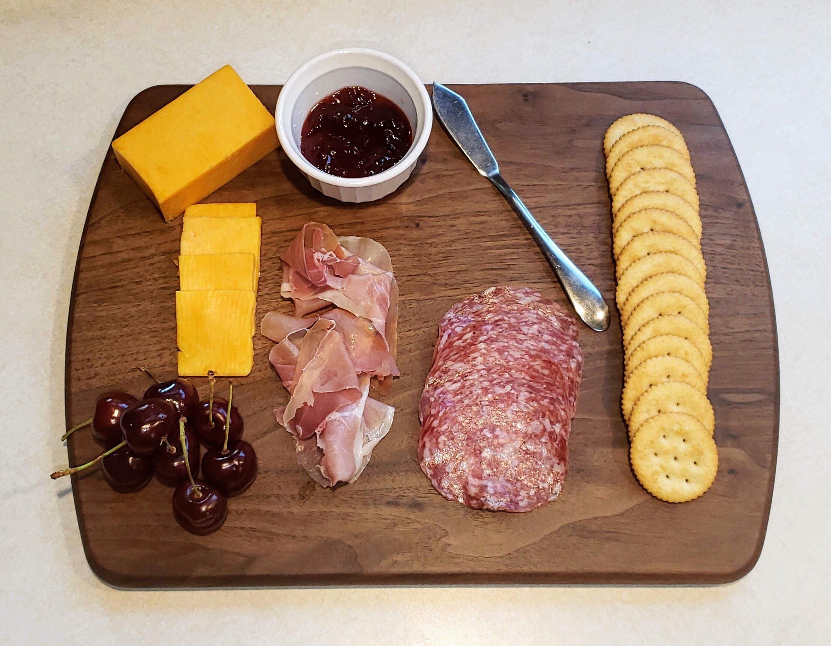 Reversible Black Walnut Cutting Board / Charcuterie Board, Made in the U.S.A.