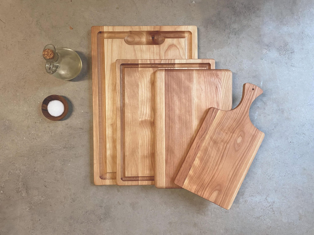 Hardwood Complete Cutting Board Set, Handmade Four-Piece Gift Set, Housewarming, Wedding Gift, Kitchen Essentials, Full Set, Large and Small