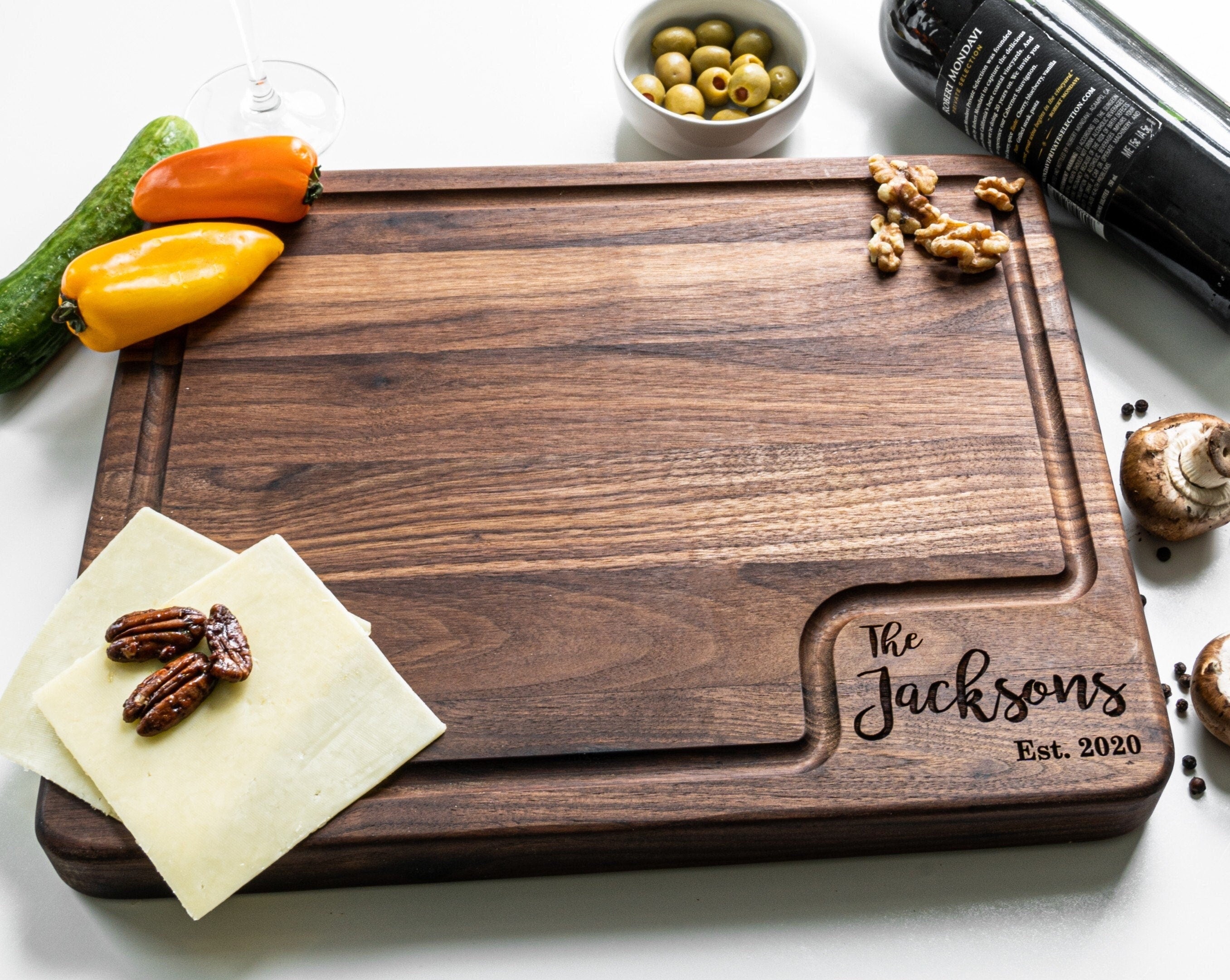 Walnut Cutting Board, Elegant Cutting Board, Large Thick Cutting Board, BBQ Board, Walnut Wood, Closing Gift