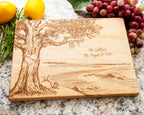 Personalized Cutting Board, Tree River Scene Board, Personalized Gifts, Wedding Anniversary Gifts for Her, Gifts for Him, Housewarming Gift