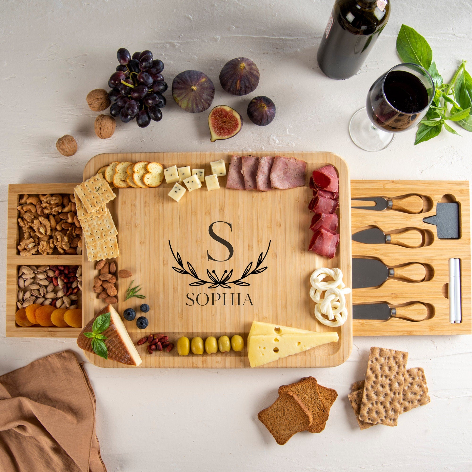 Personalized Charcuterie Board - Engraved Cheese Board, Wedding Gift, Housewarming Gift, Anniversary Gift, Engagement Present for the Couple