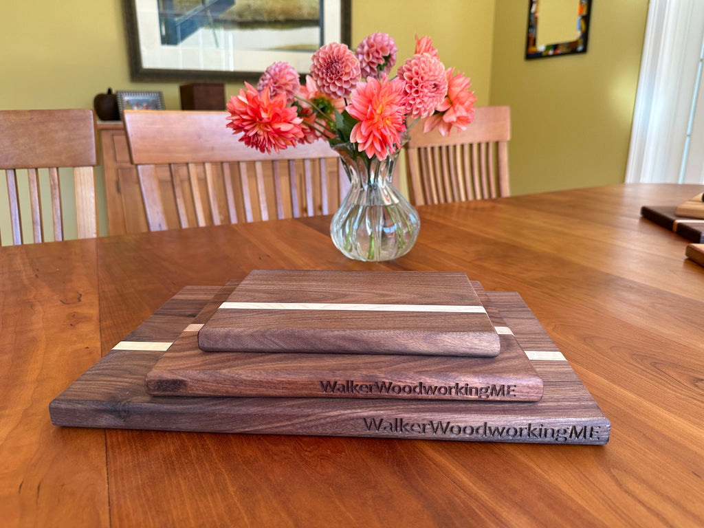 Set of Three Wooden Cutting Boards - Made in Maine - Walnut and/or Cherry