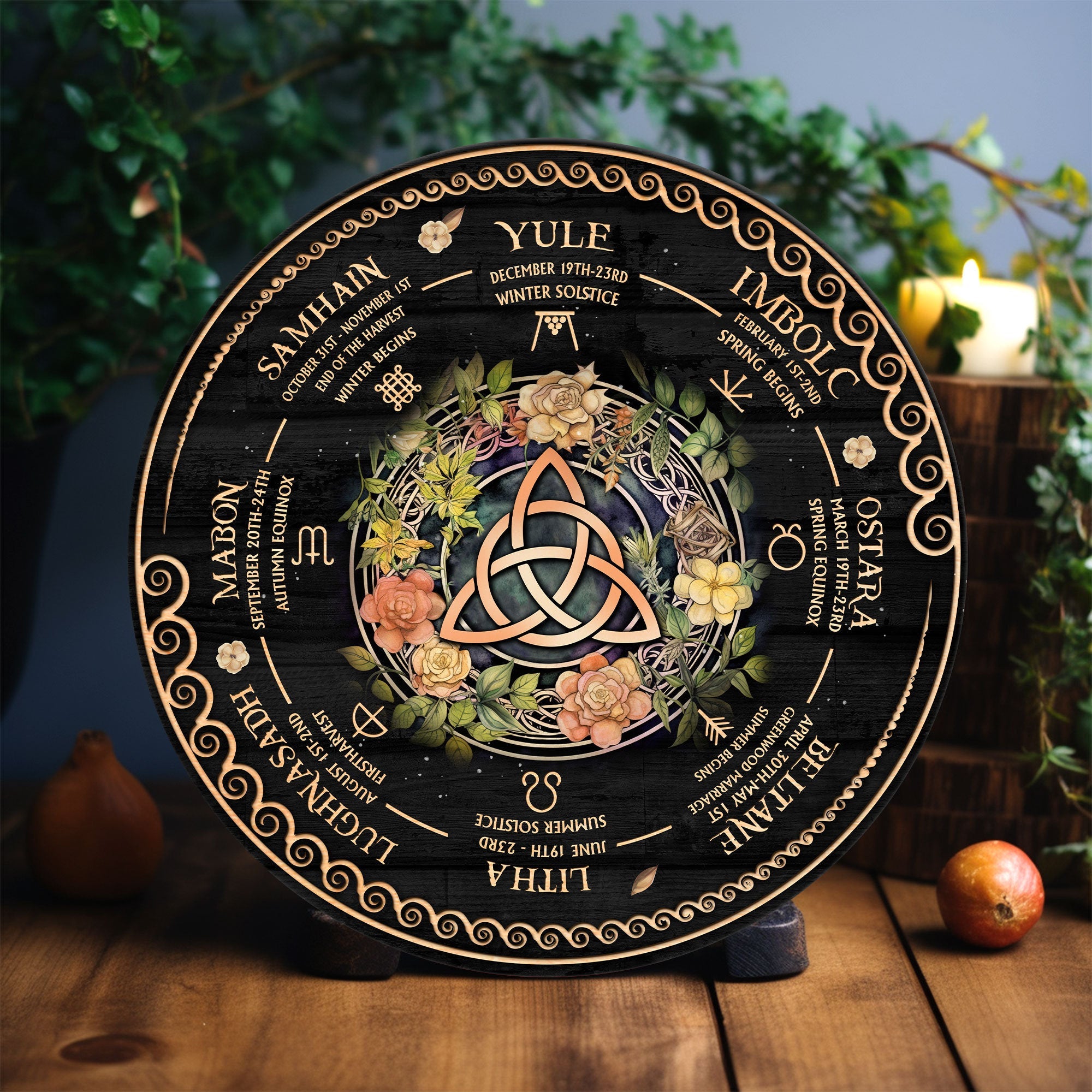 Wheel Of The Year Wooden Sign