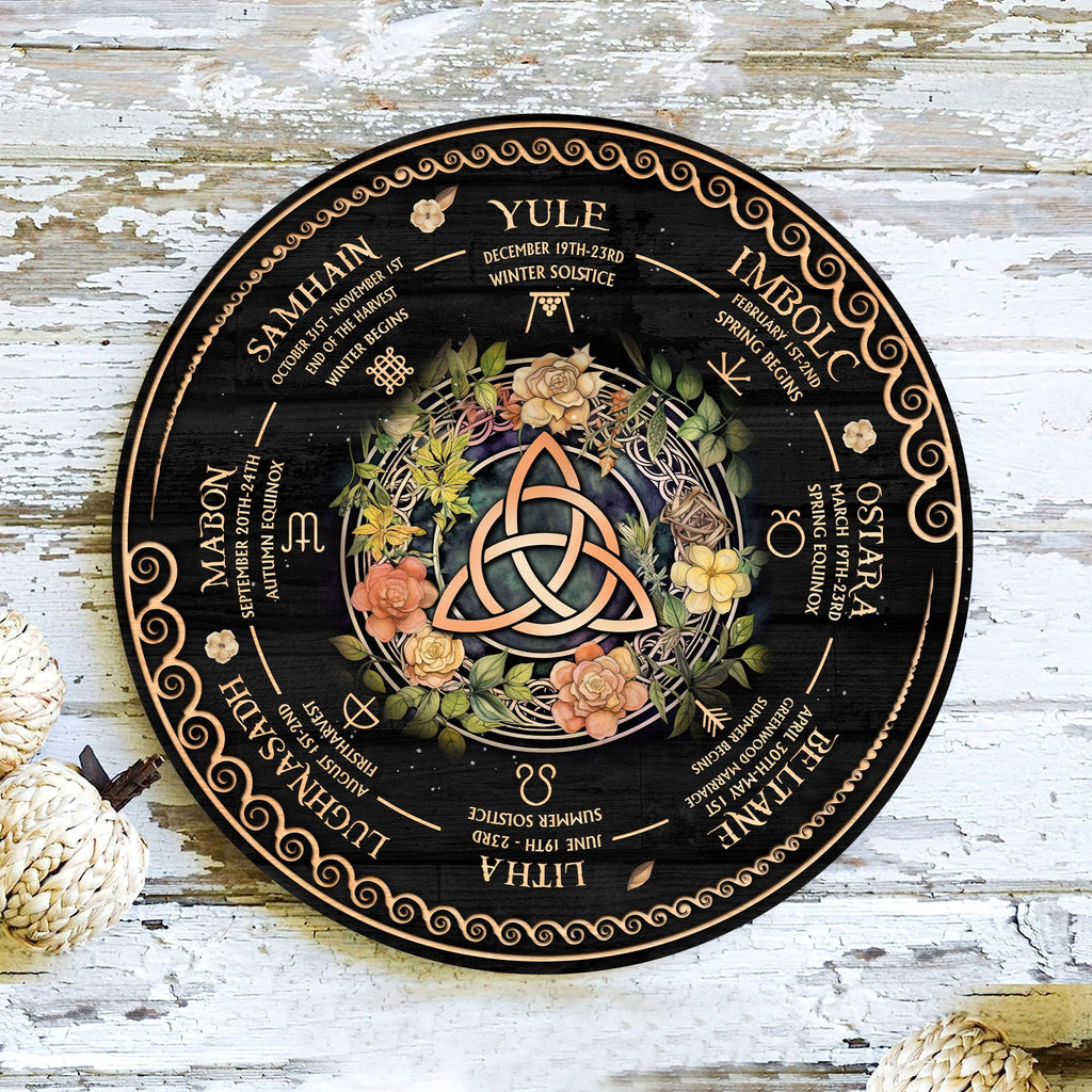 Wheel Of The Year Wooden Sign