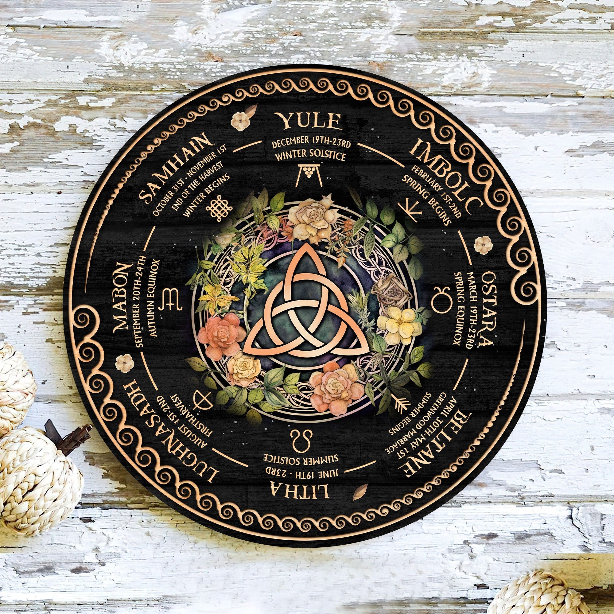 Wheel Of The Year Wooden Sign