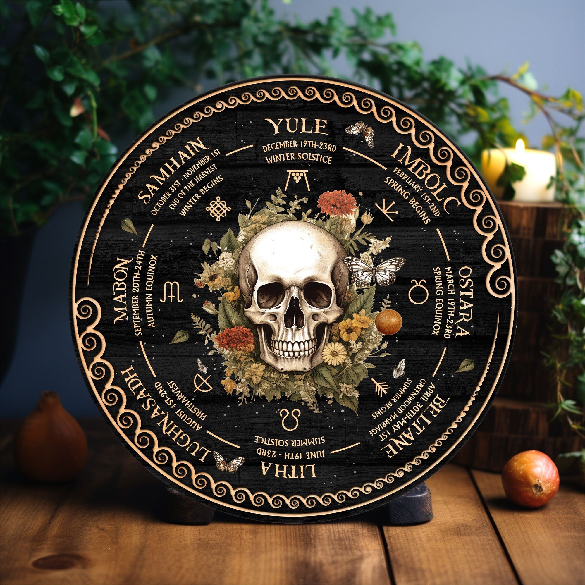 Wheel Of The Year Wooden Sign