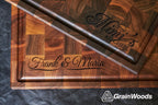 Personalized Double sided Walnut Cutting Board, Reversible Butcher Block End Grain Cutting Boards with Juice Groove, Chopping Board