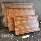 Personalized Double sided Walnut Cutting Board, Reversible Butcher Block End Grain Cutting Boards with Juice Groove, Chopping Board