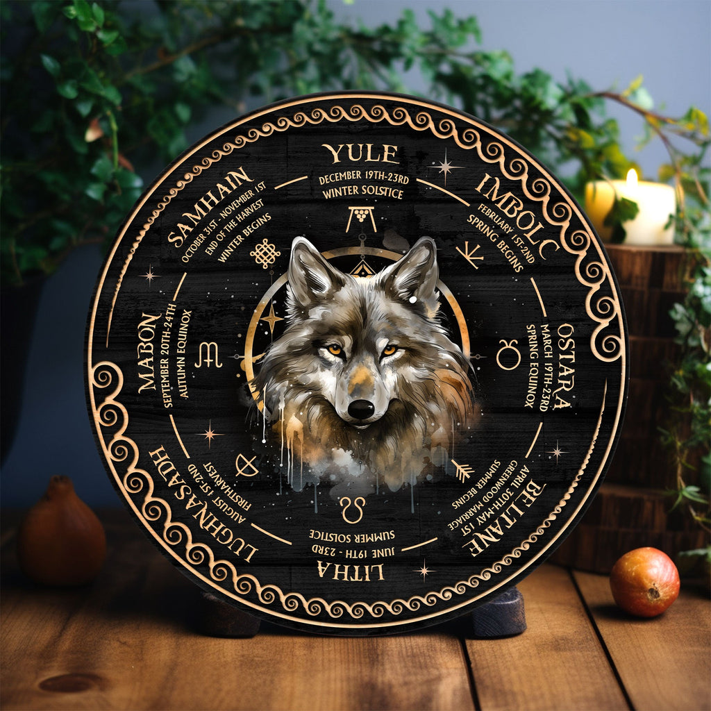 Wheel Of The Year Wooden Sign