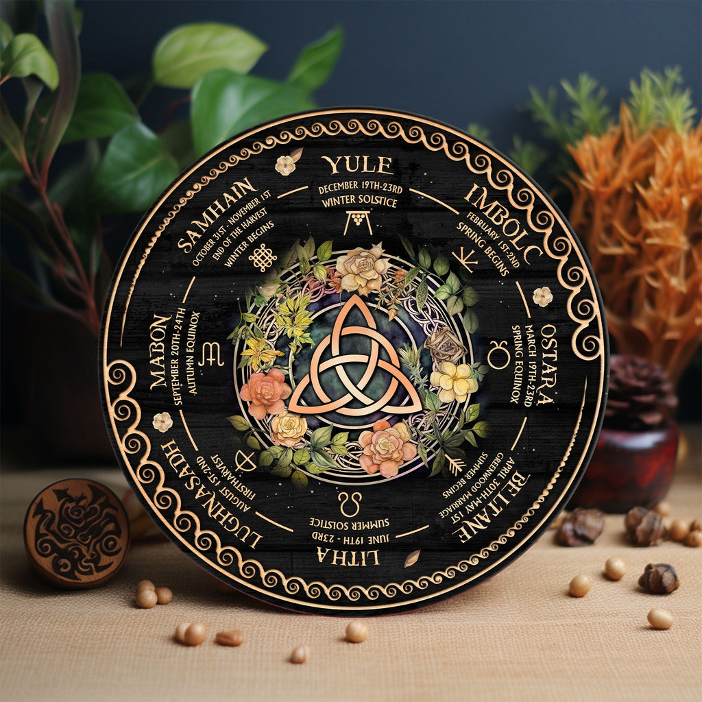 Wheel Of The Year Wooden Sign