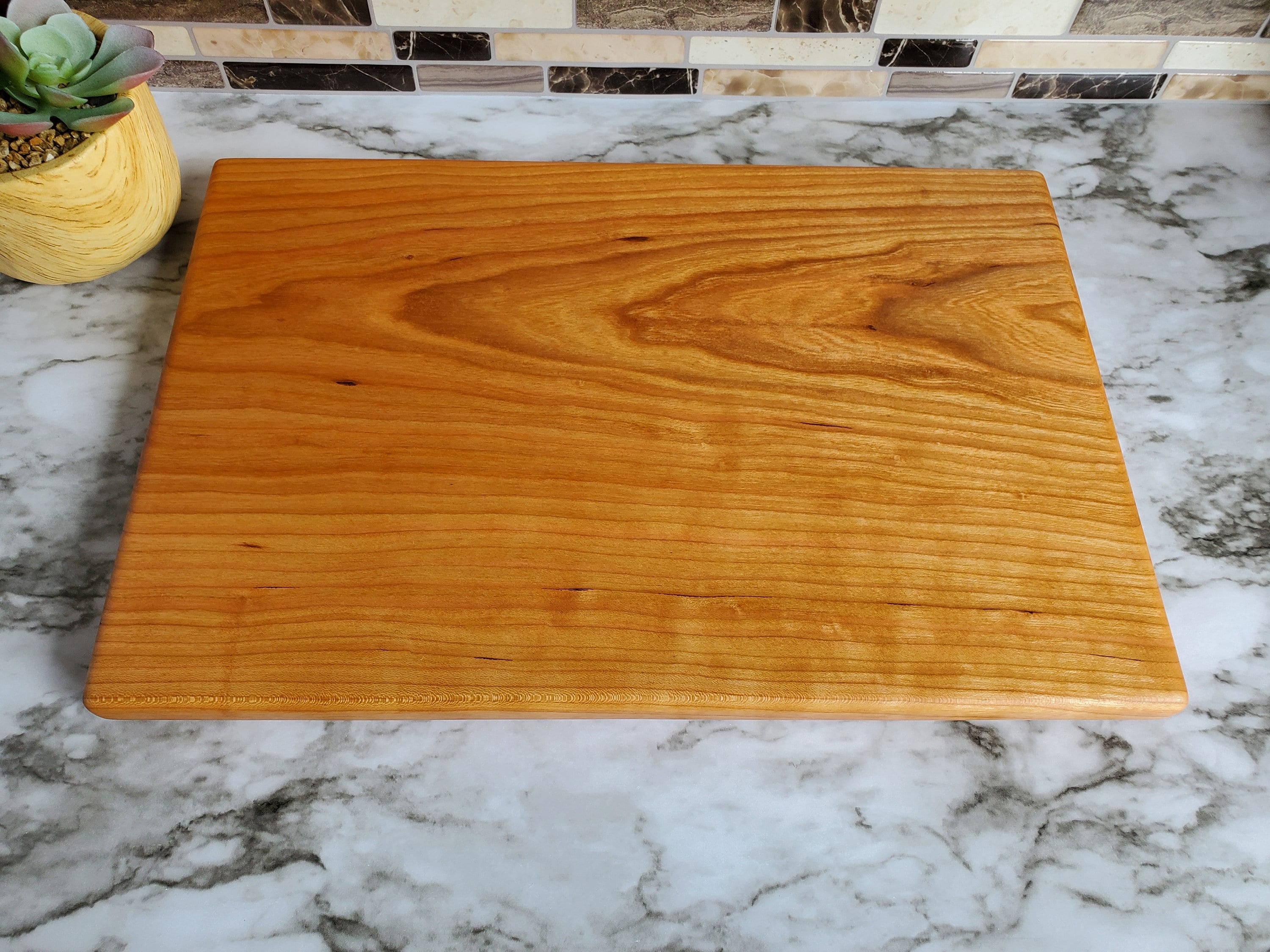 Solid Cherry Wood Cutting Board, Non-Toxic No Glue Cutting Board, Handmade Wooden Cutting Board, Mini Cutting Board, With or Without Feet