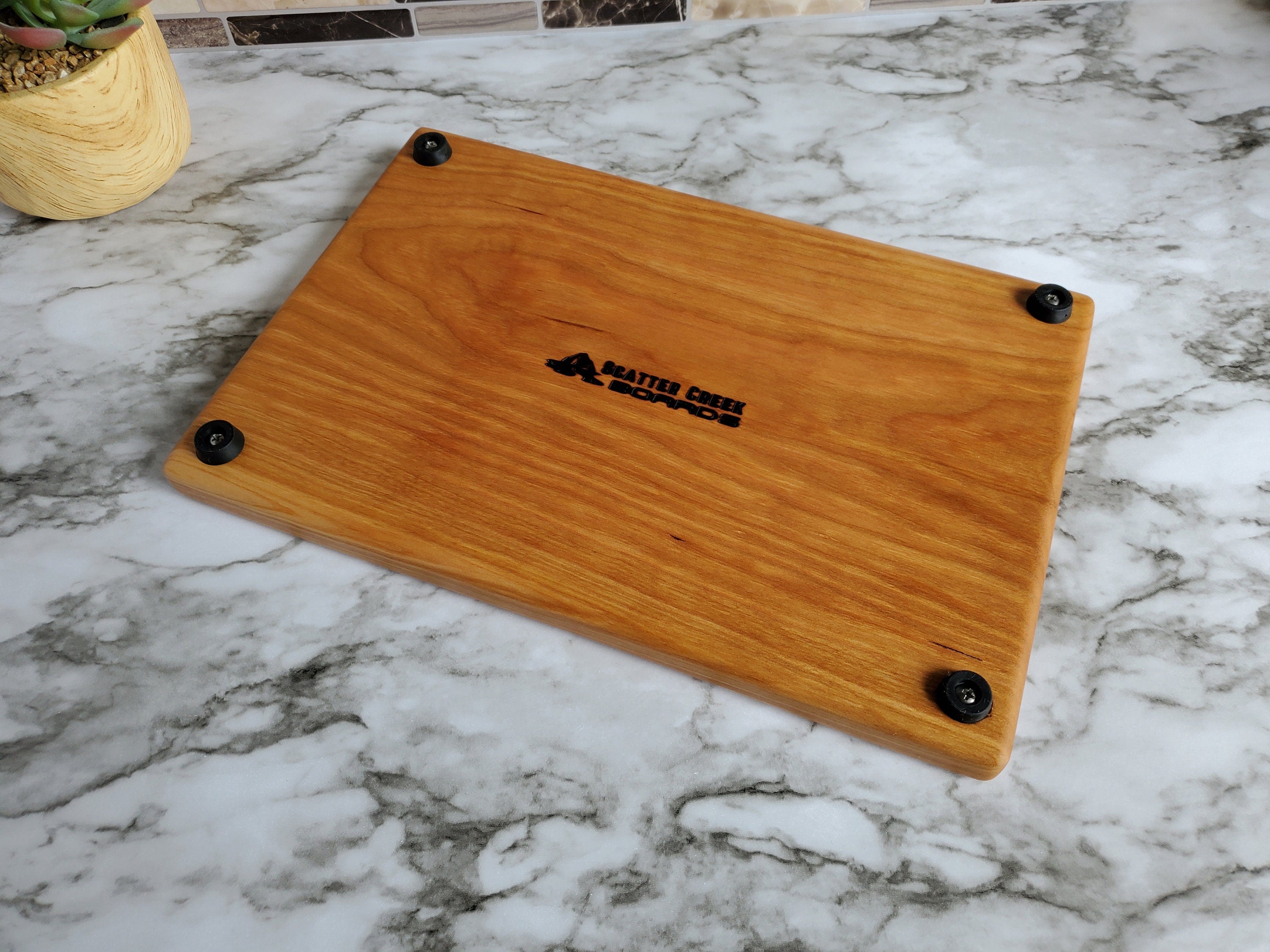 Solid Cherry Wood Cutting Board, Non-Toxic No Glue Cutting Board, Handmade Wooden Cutting Board, Mini Cutting Board, With or Without Feet