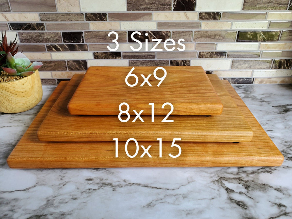 Solid Cherry Wood Cutting Board, Non-Toxic No Glue Cutting Board, Handmade Wooden Cutting Board, Mini Cutting Board, With or Without Feet