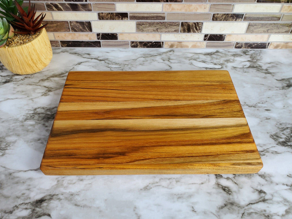 Custom Size Teak Wood Cutting Board, Made to Order Wooden Chopping Board, Up to 24 x 36 inch, Optional Juice Groove, RV Cutting Board