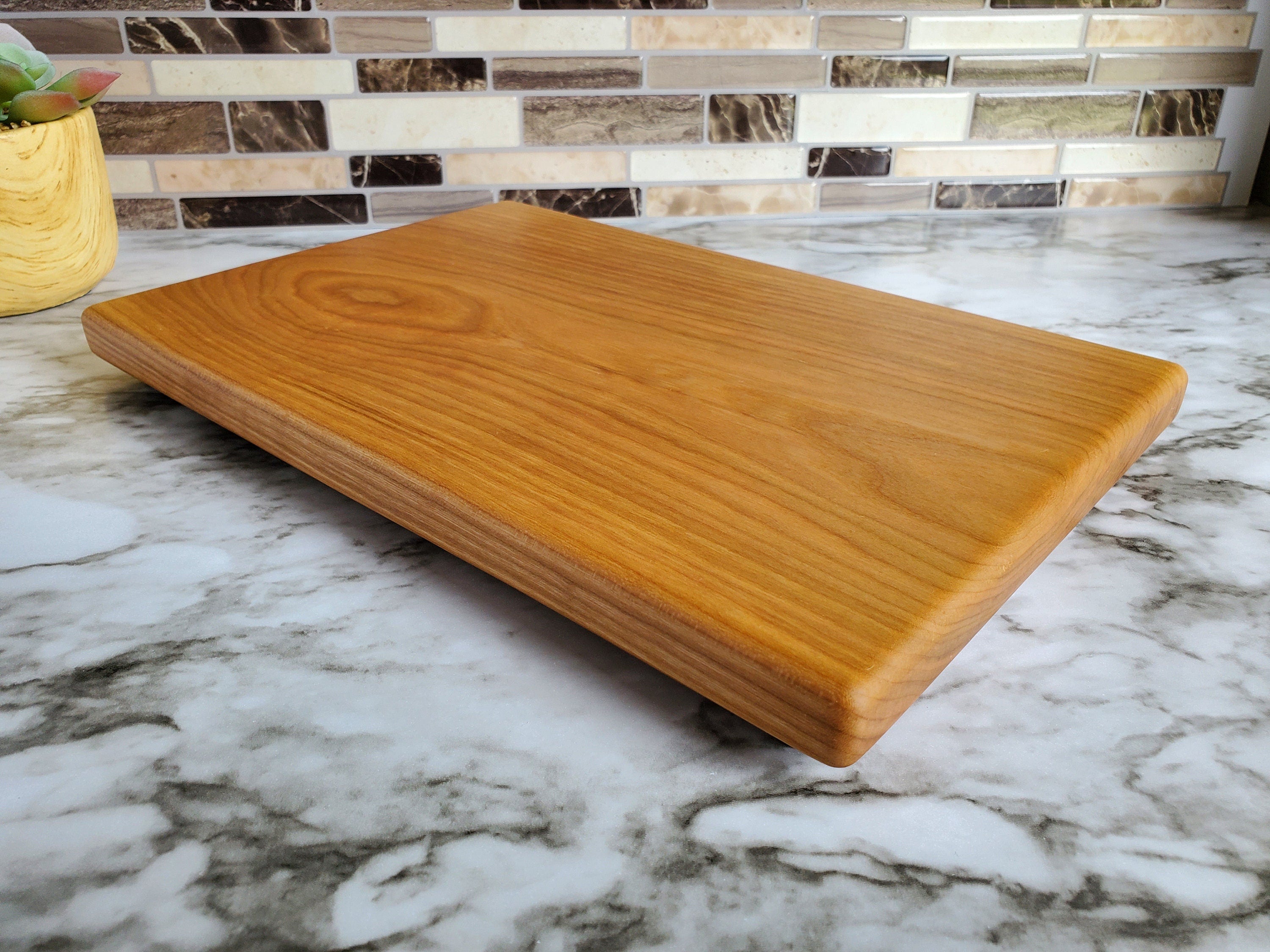 Solid Cherry Wood Cutting Board, Non-Toxic No Glue Cutting Board, Handmade Wooden Cutting Board, Mini Cutting Board, With or Without Feet