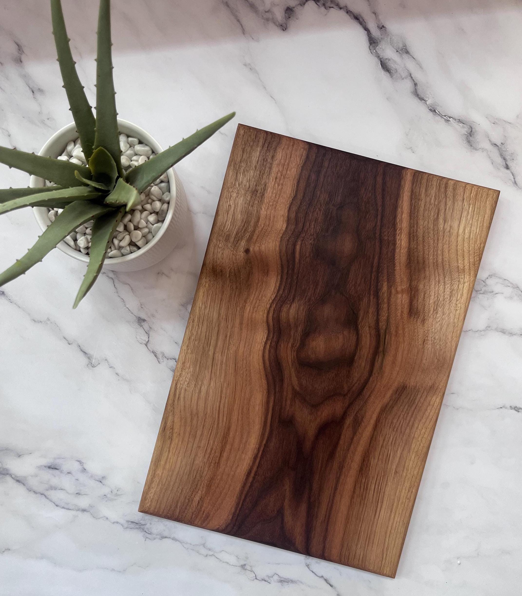 One Piece Walnut Cutting Board – SOLID Hardwood, Non-Toxic, Handmade USA, ORGANIC Finish, No Glues or Stains