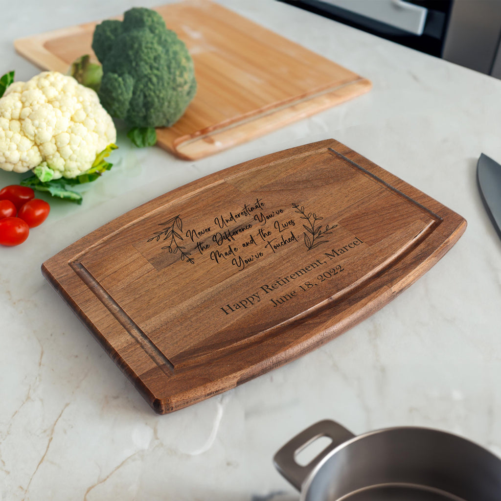 Teacher Retirement Gift | Custom Cutting Board for Kitchen Decor | Personalized Charcuterie Board | Wood Serving Gift for Educators