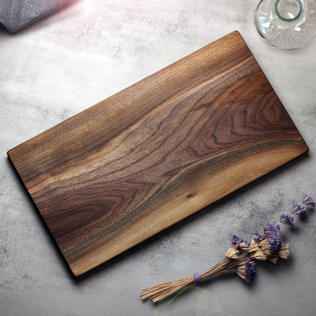 Solid One Piece Cutting Board – Walnut, Cherry, Maple – Single Piece of Hardwood, Wood Personalized Charcuterie Board, Wooden Serving Boards