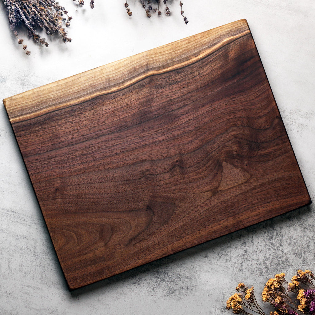 Solid One Piece Cutting Board – Walnut, Cherry, Maple – Single Piece of Hardwood No Glue, Wood Personalized Charcuterie Board, Wooden Boards