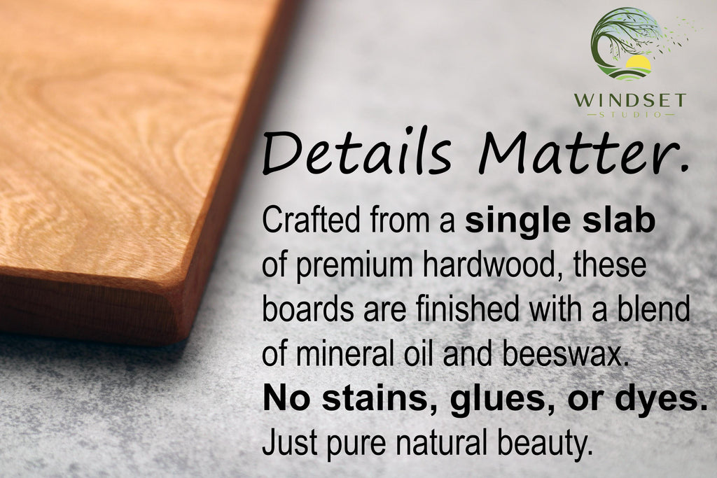 Solid One Piece Cutting Board – Walnut, Cherry, Maple – Single Piece of Hardwood, Wood Personalized Charcuterie Board, Wooden Serving Boards