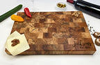Walnut Cutting Board Personalized, Walnut Chopping Block, Maple End Grain, Kitchen Cutting Board