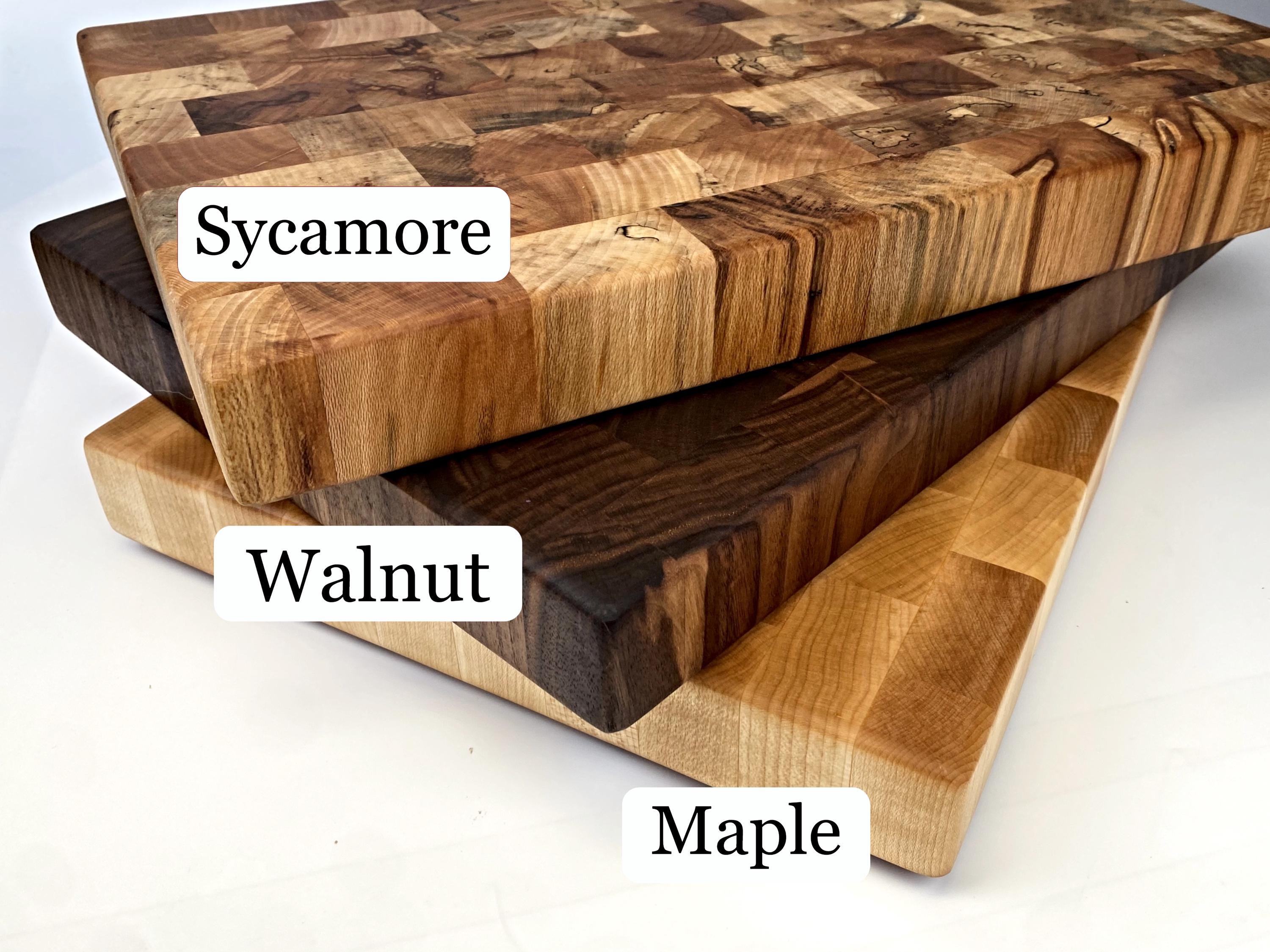 Personalized Cutting Board, End Grain Chopping Block, Maple End Grain, Walnut Cutting Board
