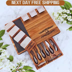Personalized Anniversary Charcuterie Board Set, Slate and Knife Set, 17 Pcs - Realtor Closing Gift, Wedding Gift Birthday Gift Couple Gift