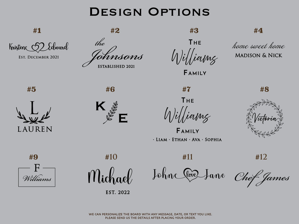 Personalized Cutting Board Wedding Gift | Logo cutting board | Custom cutting board | Unique Christmas Gift | Personalized Engagement gifts