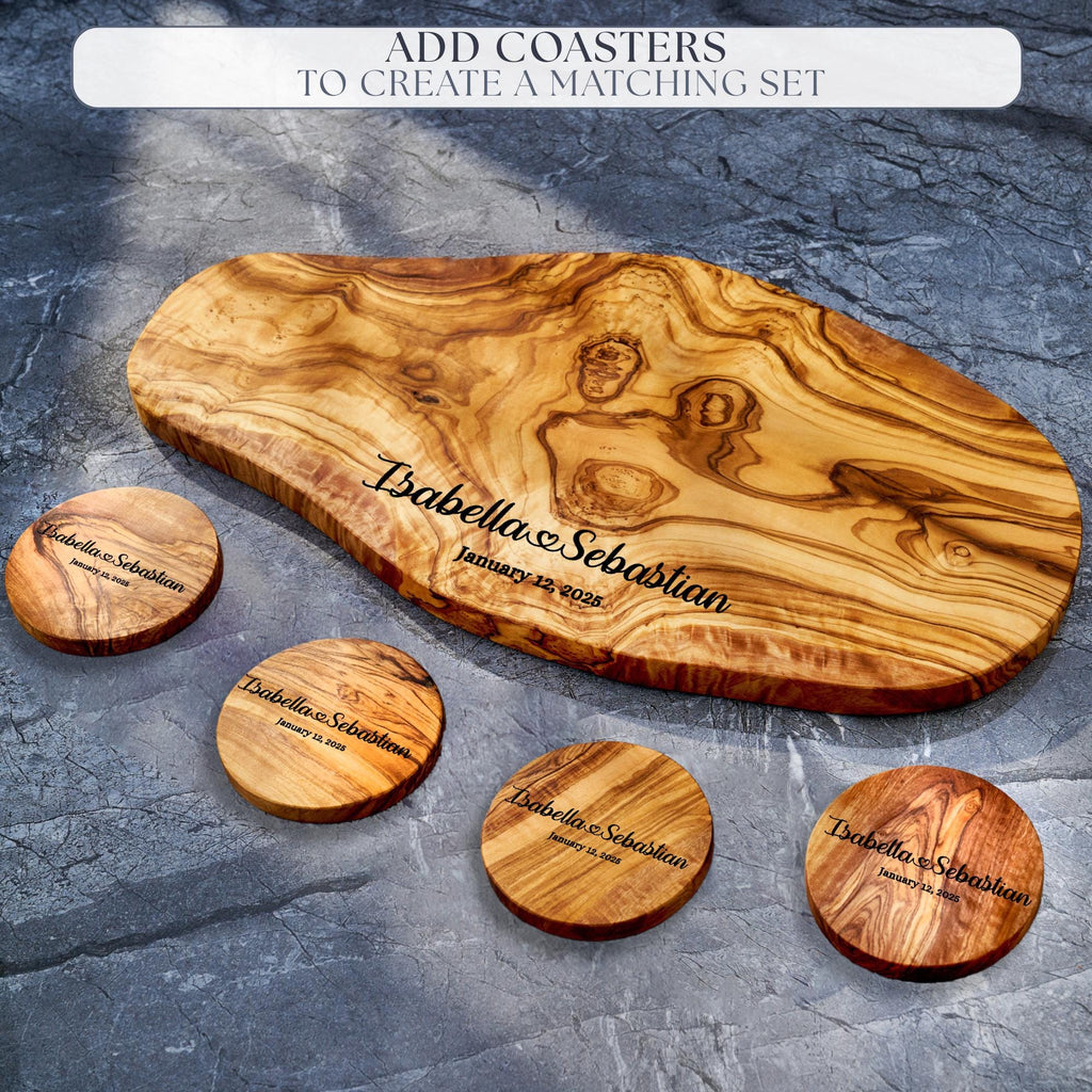 Personalized Charcuterie Board, Olive Wood Cutting board, Rustic Cheese Board Housewarming Gift Wedding Gift For Couple 3rd Anniversary Gift