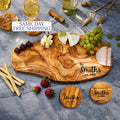 Personalized Charcuterie Board, Olive Wood Cutting board, Rustic Cheese Board Housewarming Gift Wedding Gift For Couple 3rd Anniversary Gift