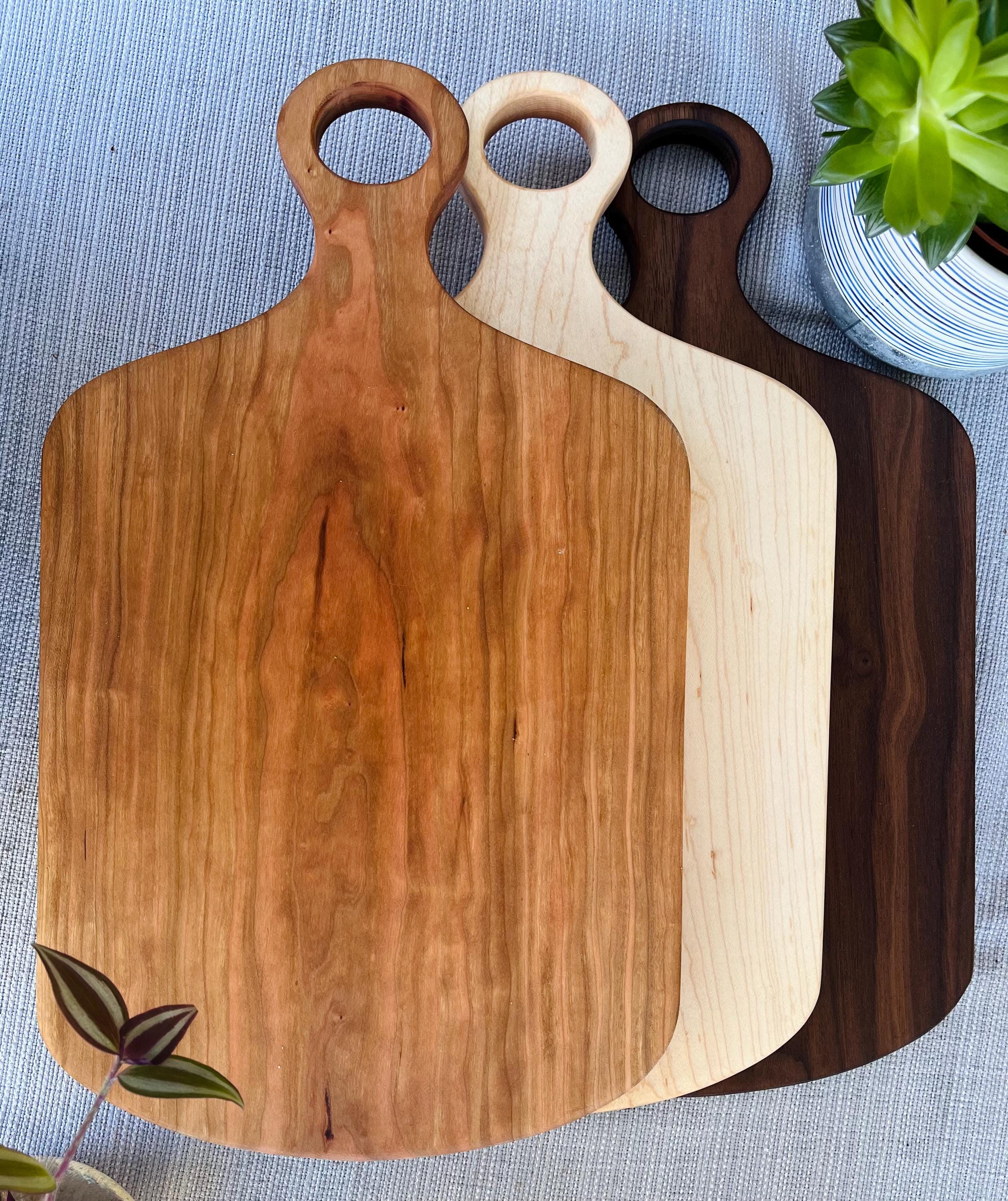 One Piece, Non-Toxic, Handcrafted Large Cutting Board – Choose Walnut, Cherry, or Maple | Charcuterie, Cheese Board, Kitchen Gift