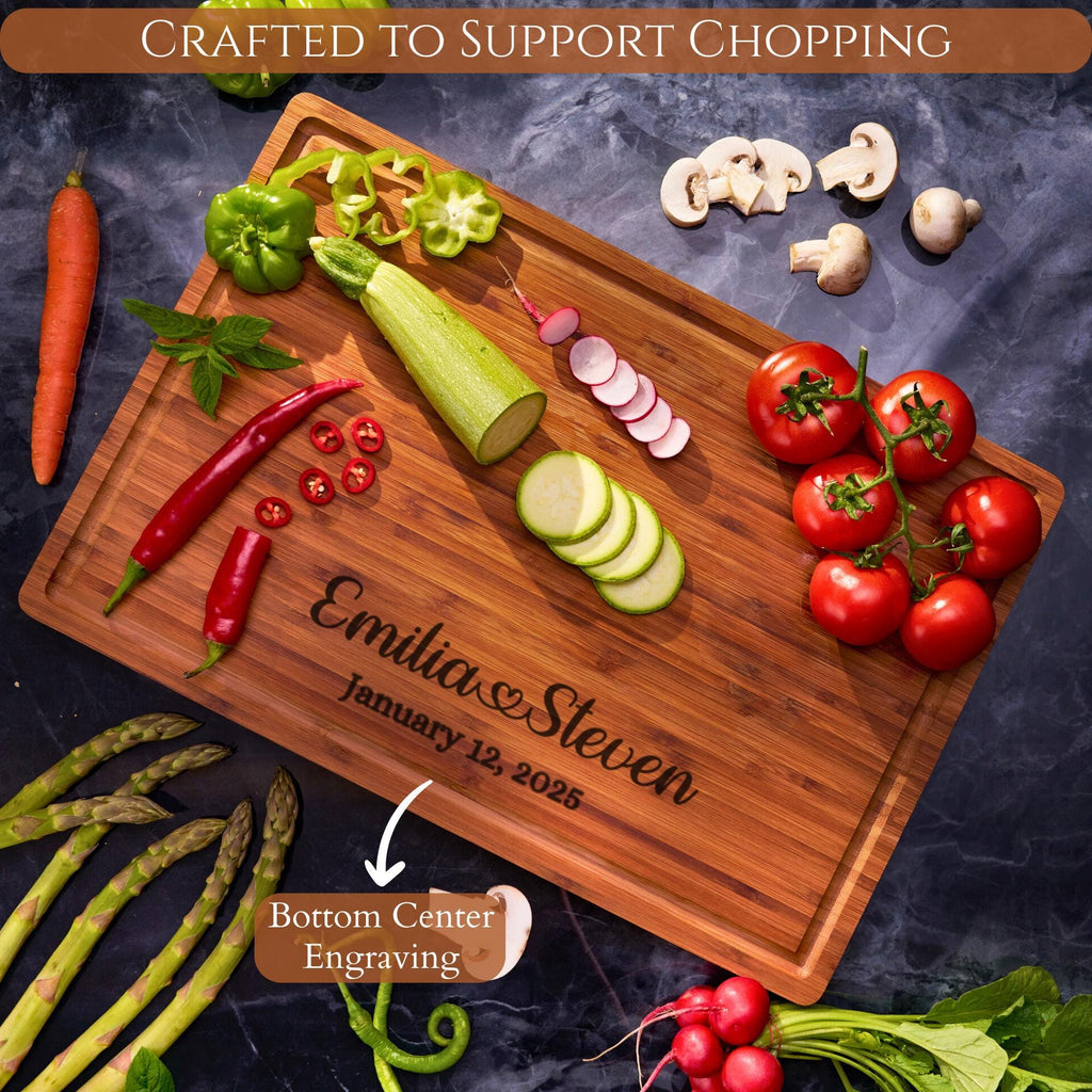 Personalized Cutting Board Engraved Cheese Board, Wedding Gift, Housewarming Gift Anniversary Gift, Unique Engagement Present for the Couple