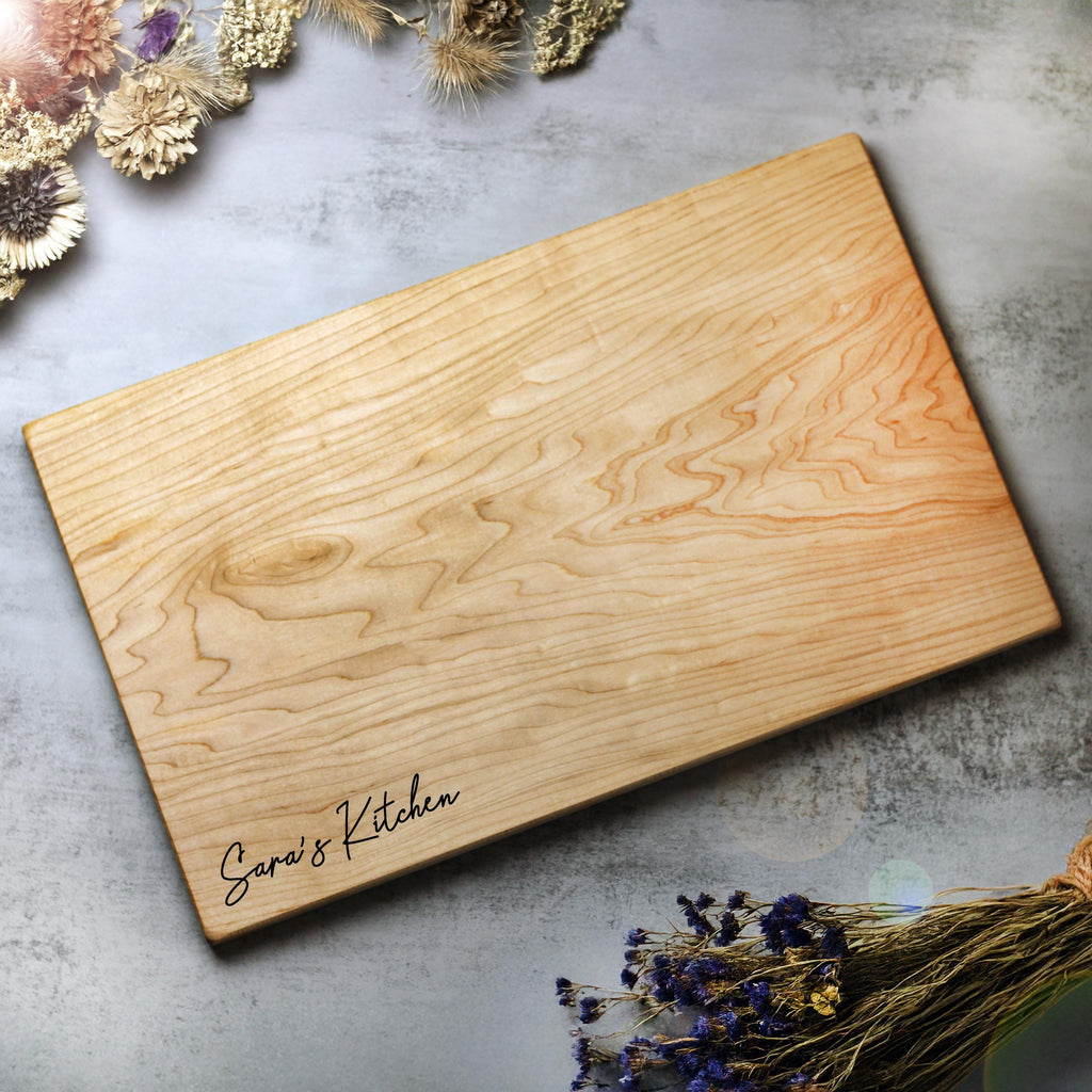 Solid One Piece Cutting Board – Walnut, Cherry, Maple – Single Piece of Hardwood, Wood Personalized Charcuterie Board, Wooden Serving Boards