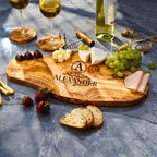 Personalized Charcuterie Board, Olive Wood Cutting board, Rustic Cheese Board Housewarming Gift Wedding Gift For Couple 3rd Anniversary Gift