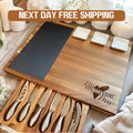 Personalized Anniversary Charcuterie Board Set, Slate and Knife Set, 17 Pcs - Realtor Closing Gift, Wedding Gift Birthday Gift Couple Gift