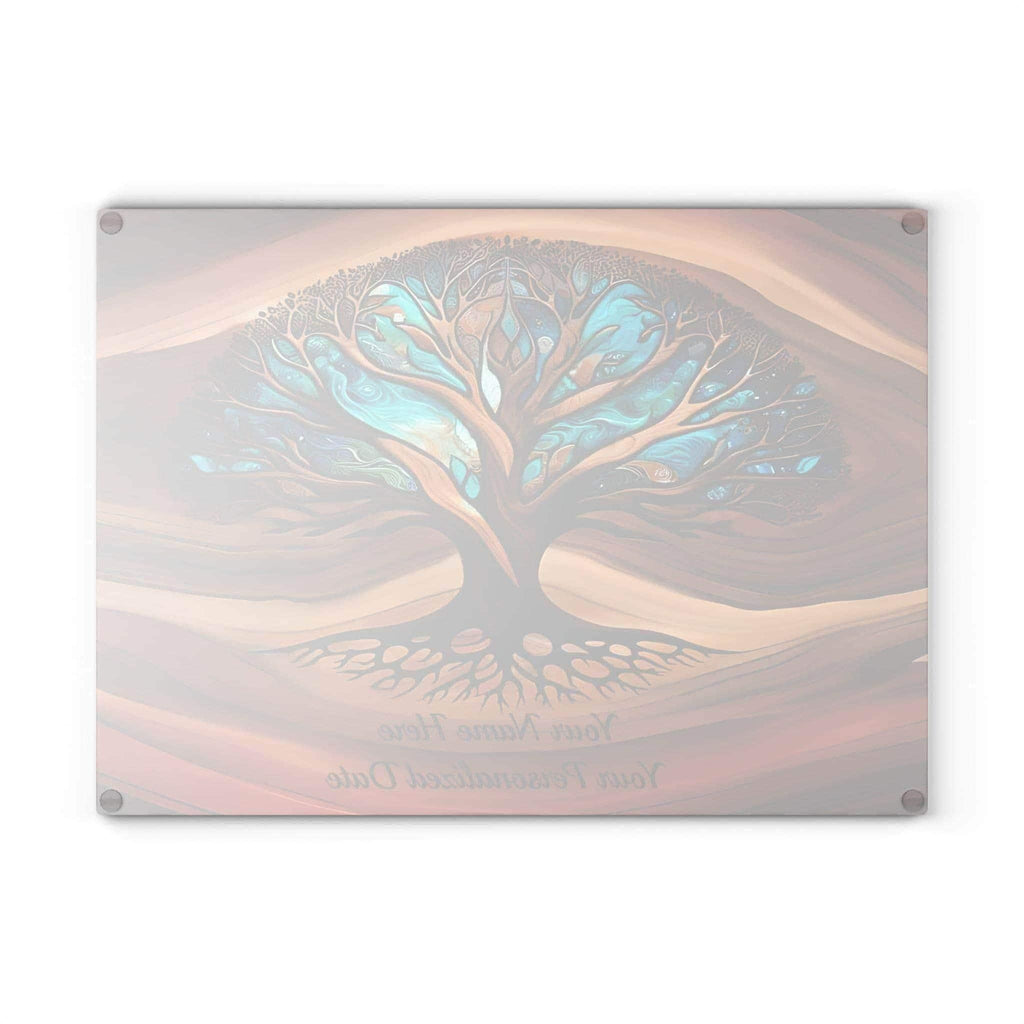 Personalized Charcuterie Board, Tree of Life Glass, Custom Wedding Gift, Resin - Epoxy- Wood Look Print on Glass, Couple Gifts Cutting Board