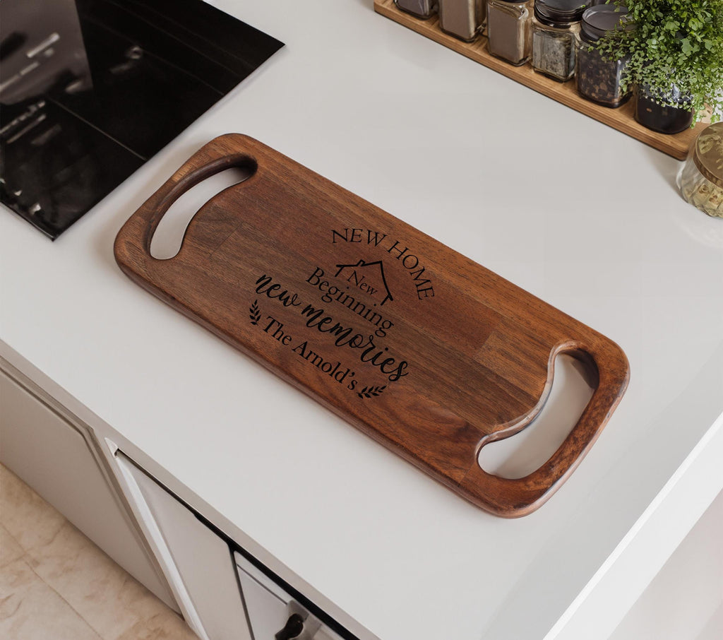 Personalized Cutting Board, Housewarming Gift, New Home Gift, Custom Family Name Board, Engraved Wood Board, New Beginning Gift