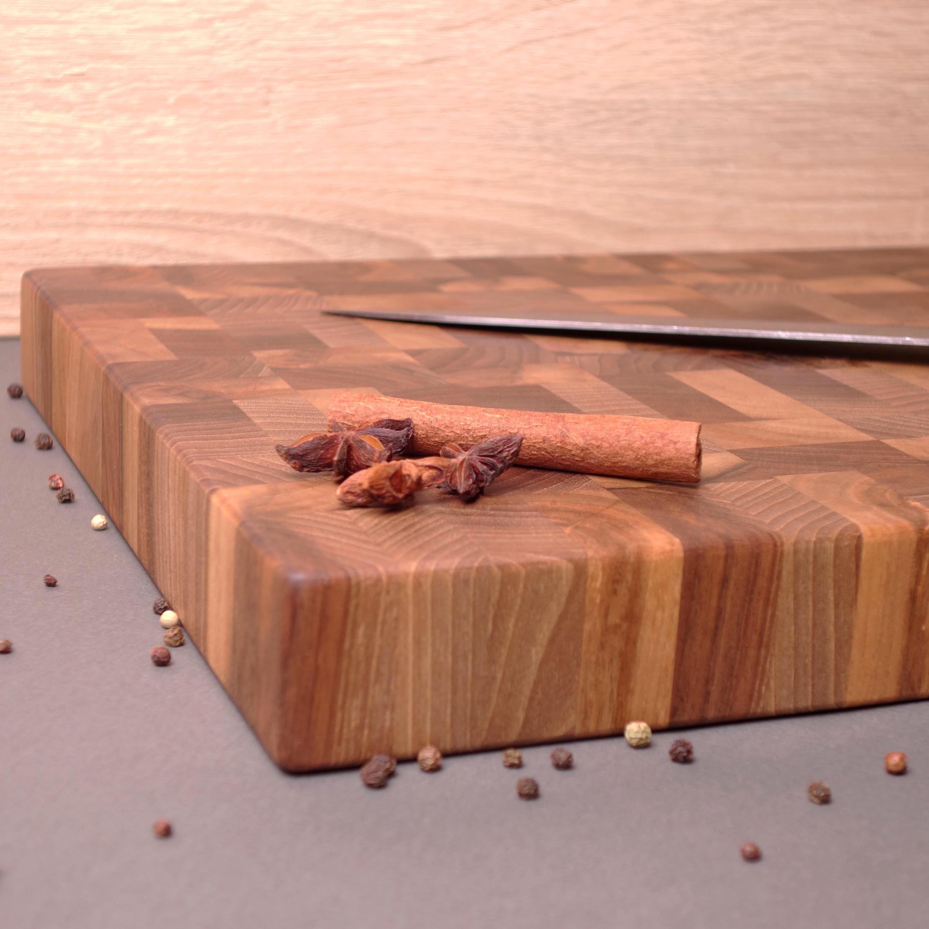 Handmade Reversible Walnut End Grain Cutting Board - The Best Solution For Your Knives