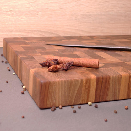 Handmade Reversible Walnut End Grain Cutting Board - The Best Solution For Your Knives
