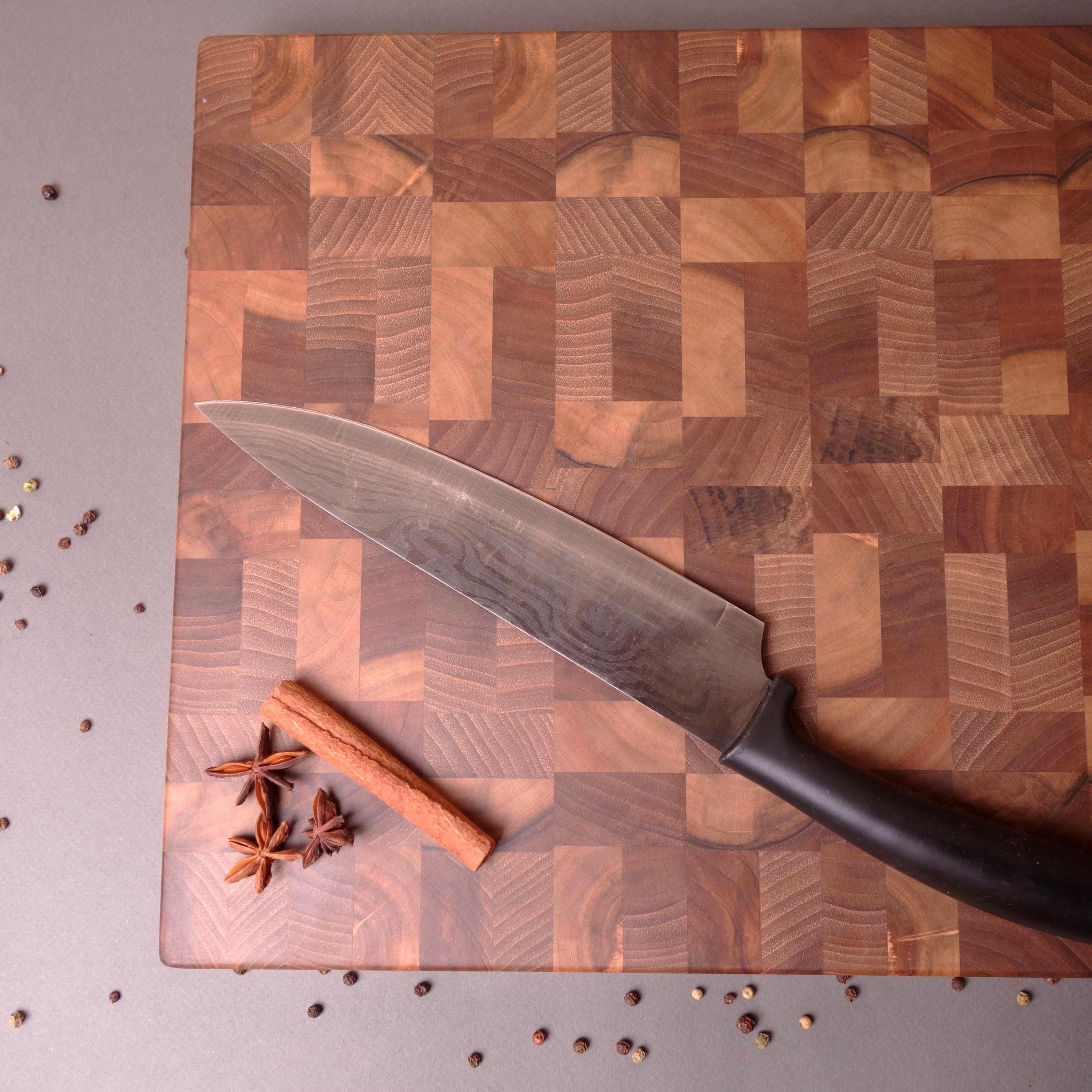 Handmade Reversible Walnut End Grain Cutting Board - The Best Solution For Your Knives
