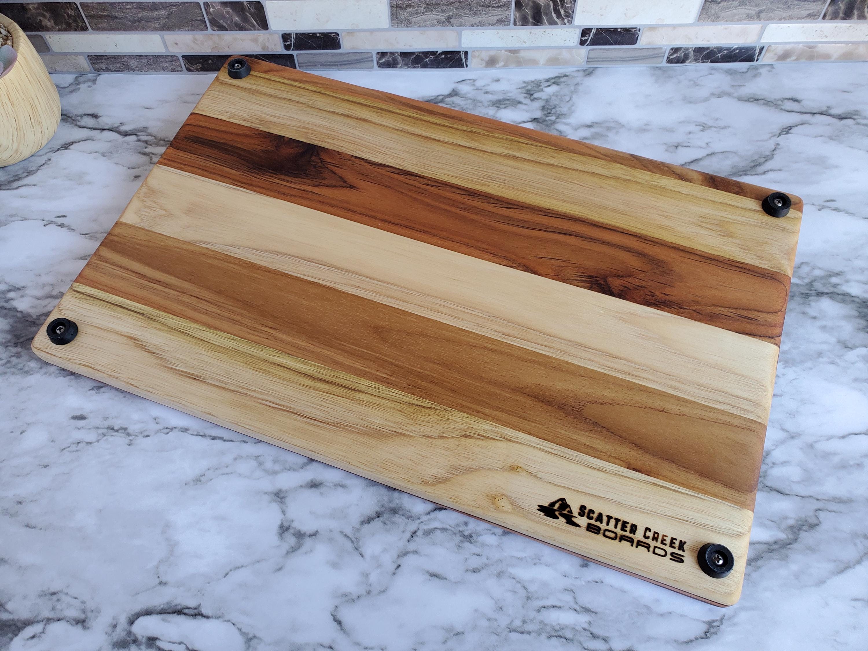 Custom Size Teak Wood Cutting Board, Made to Order Wooden Chopping Board, Up to 24 x 36 inch, Optional Juice Groove, RV Cutting Board