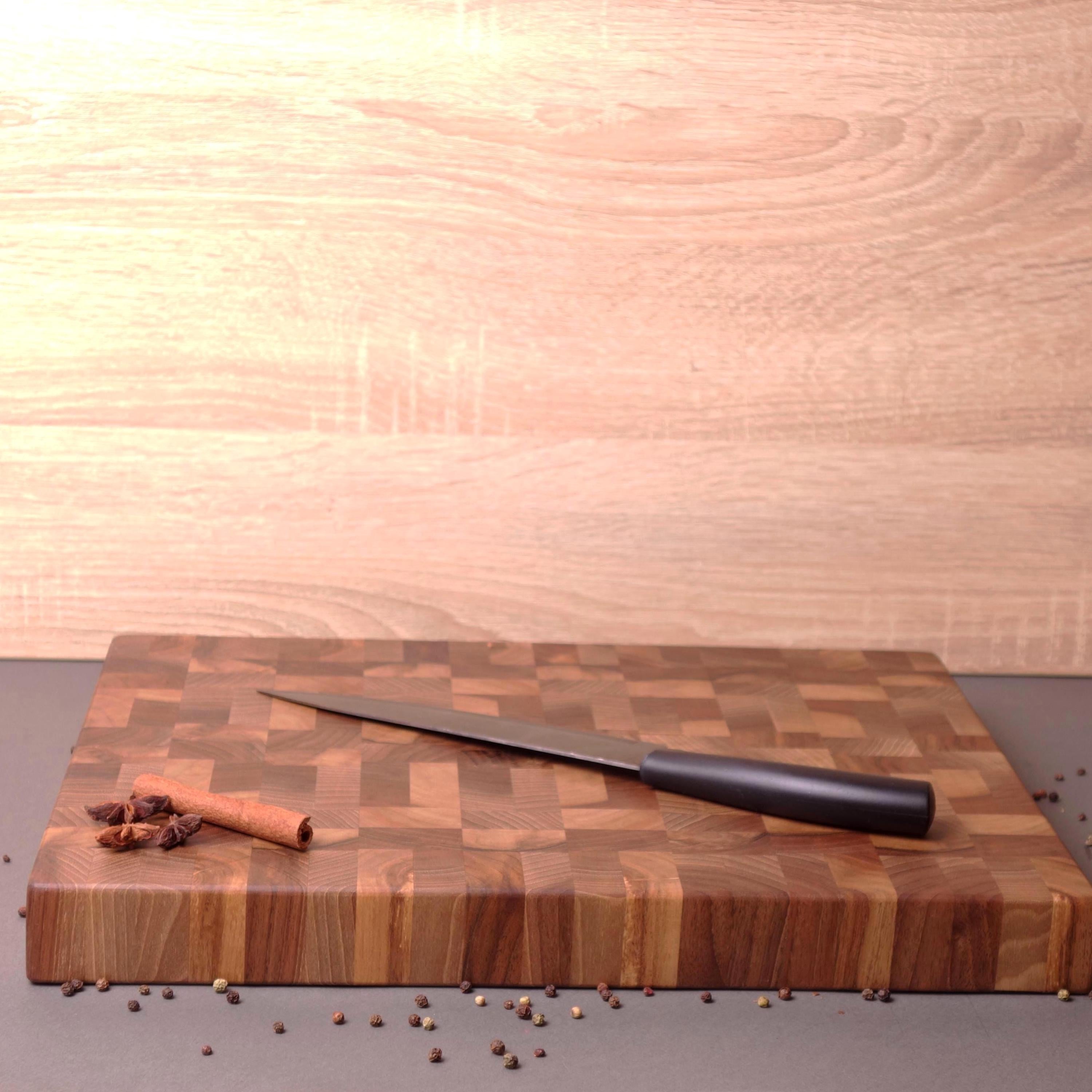 Handmade Reversible Walnut End Grain Cutting Board - The Best Solution For Your Knives